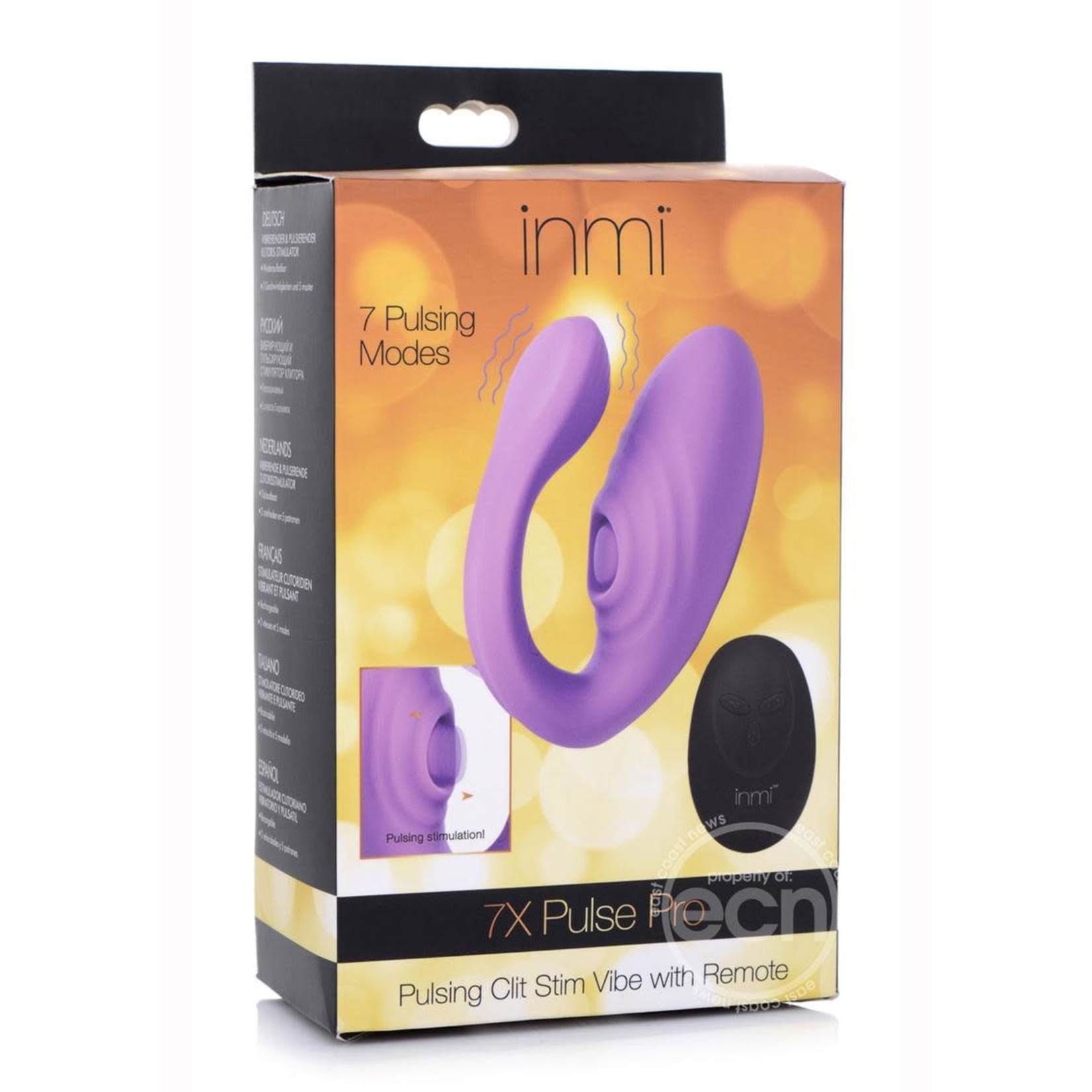 Inmi 7X Pulse Pro Pulsing Silicone Rechargeable Clit Stim Vibe With Remote Control - Purple