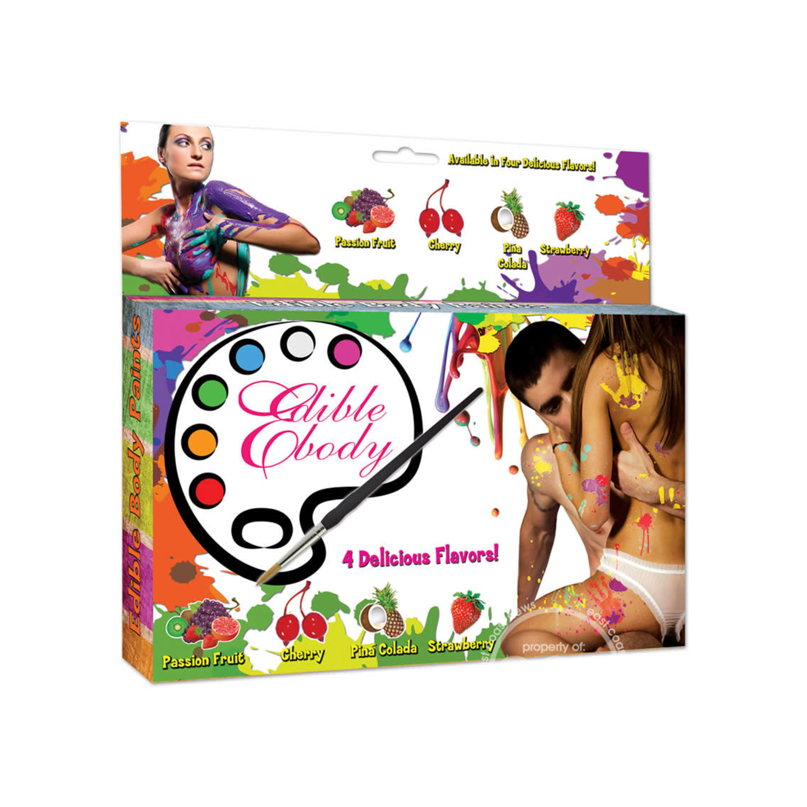 Edible Body Paints Kit 4 Assorted Colors And Flavors