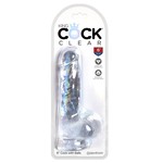 King Cock Dildo with Balls 6in - Clear