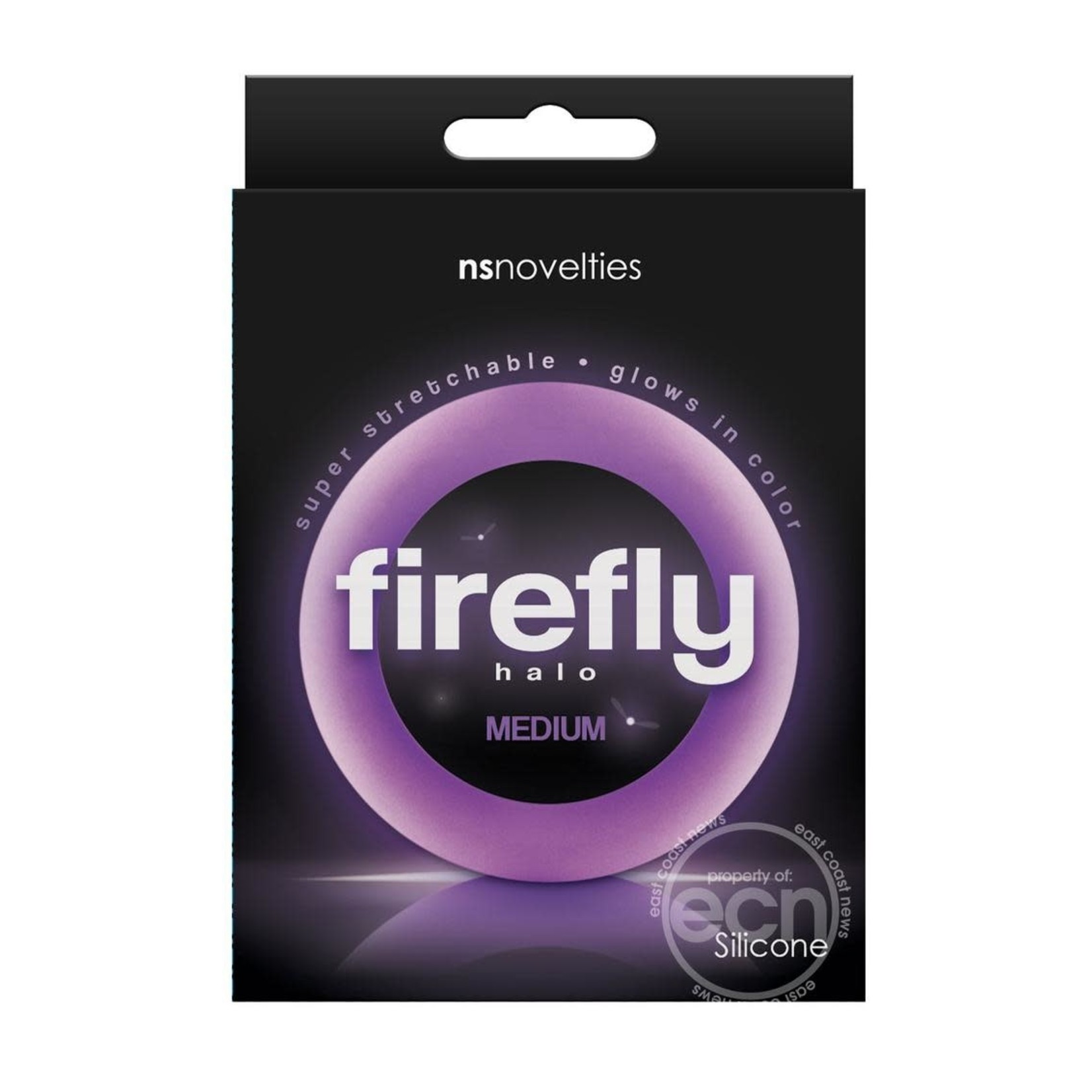 Firefly Halo Medium Silicone Cock Ring Glow In The Dark -Purple