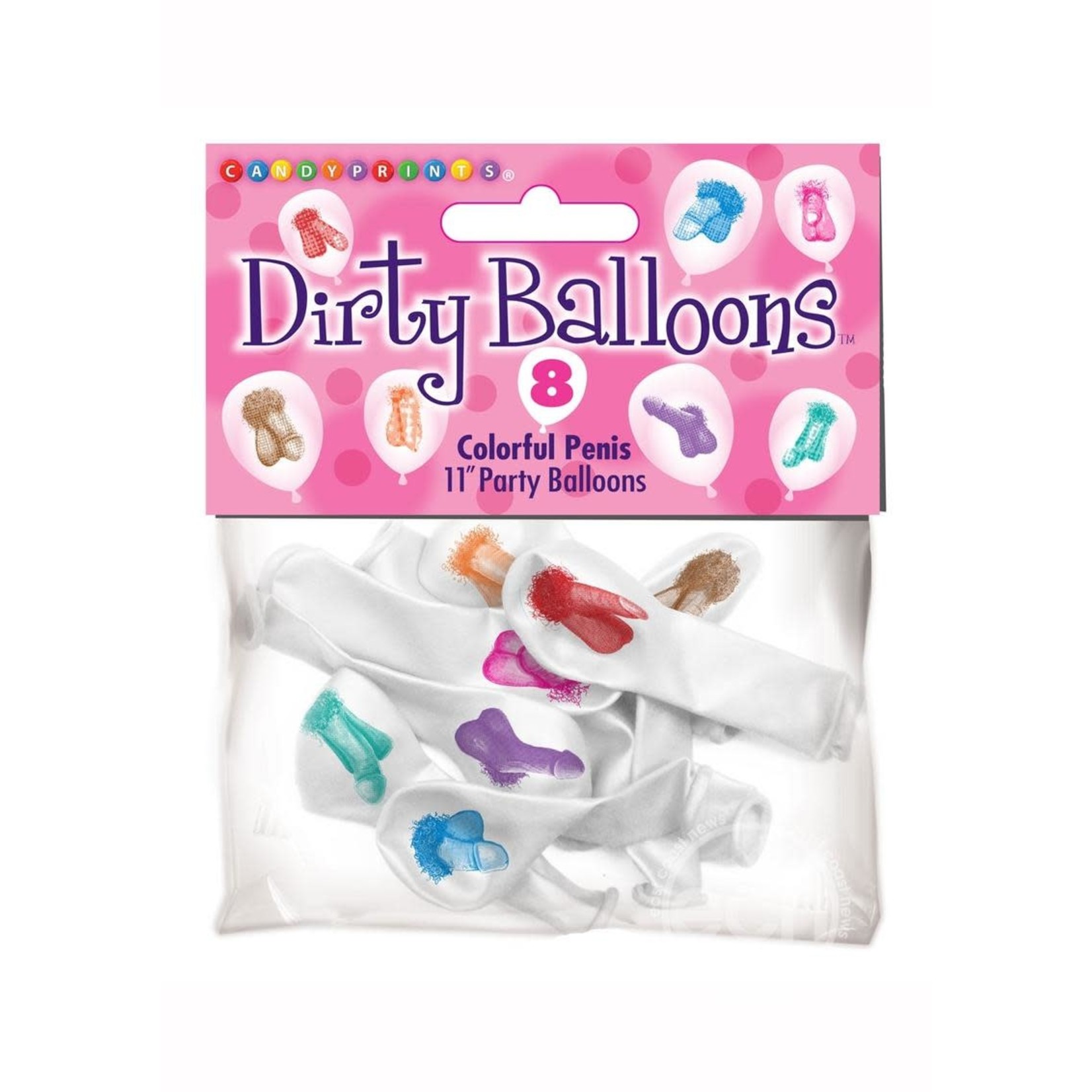 Candy Prints Dirty Balloon Mini Penis (8 Per Bag)