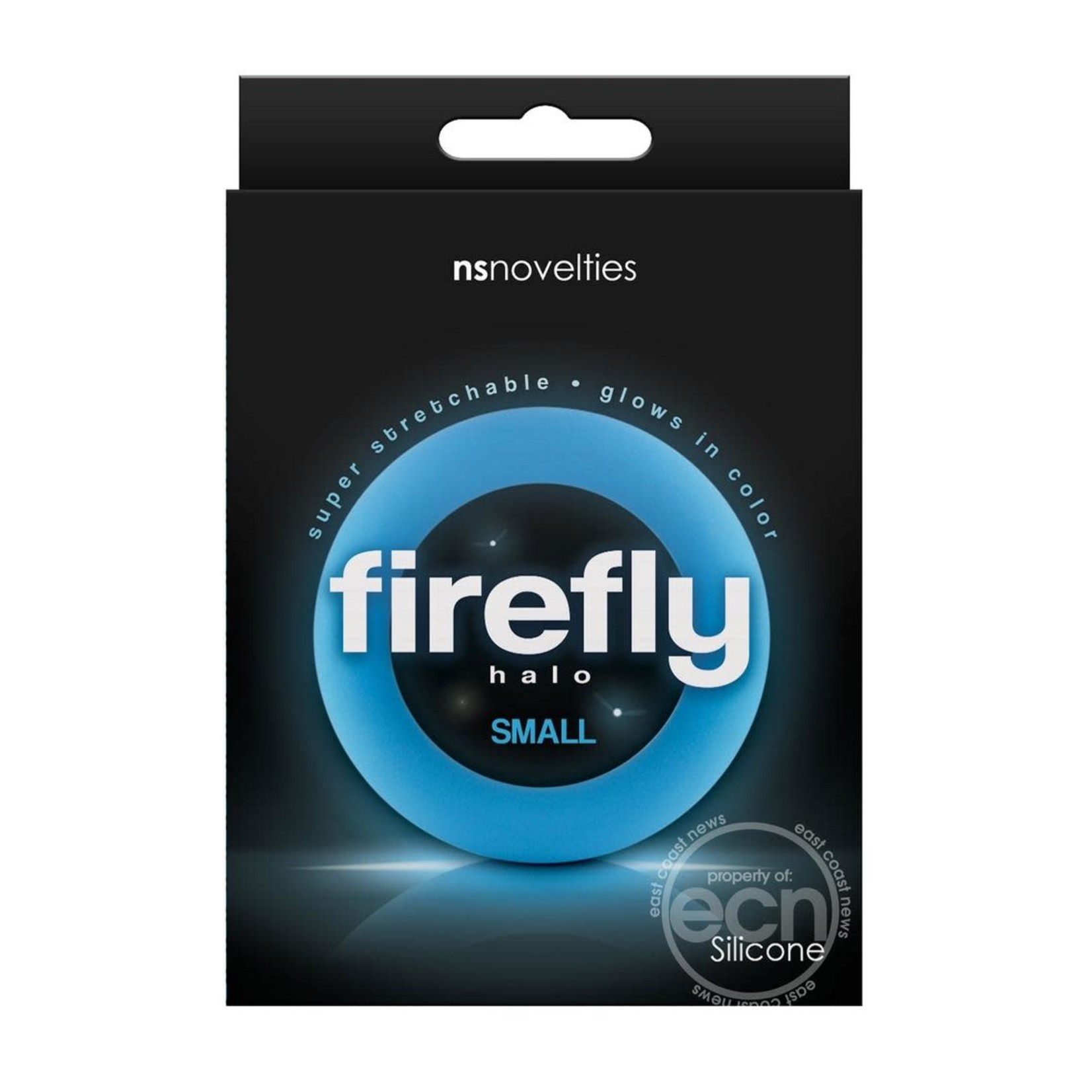 Firefly Halo Small Silicone Cock Ring Glow In The Dark - Blue