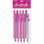 Bachelorette Party Favors Dicky Sipping Straws - Pink/Purple