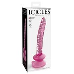 Icicles No 86 Glass Wand With Bendable Silicone Suction Cup - Pink