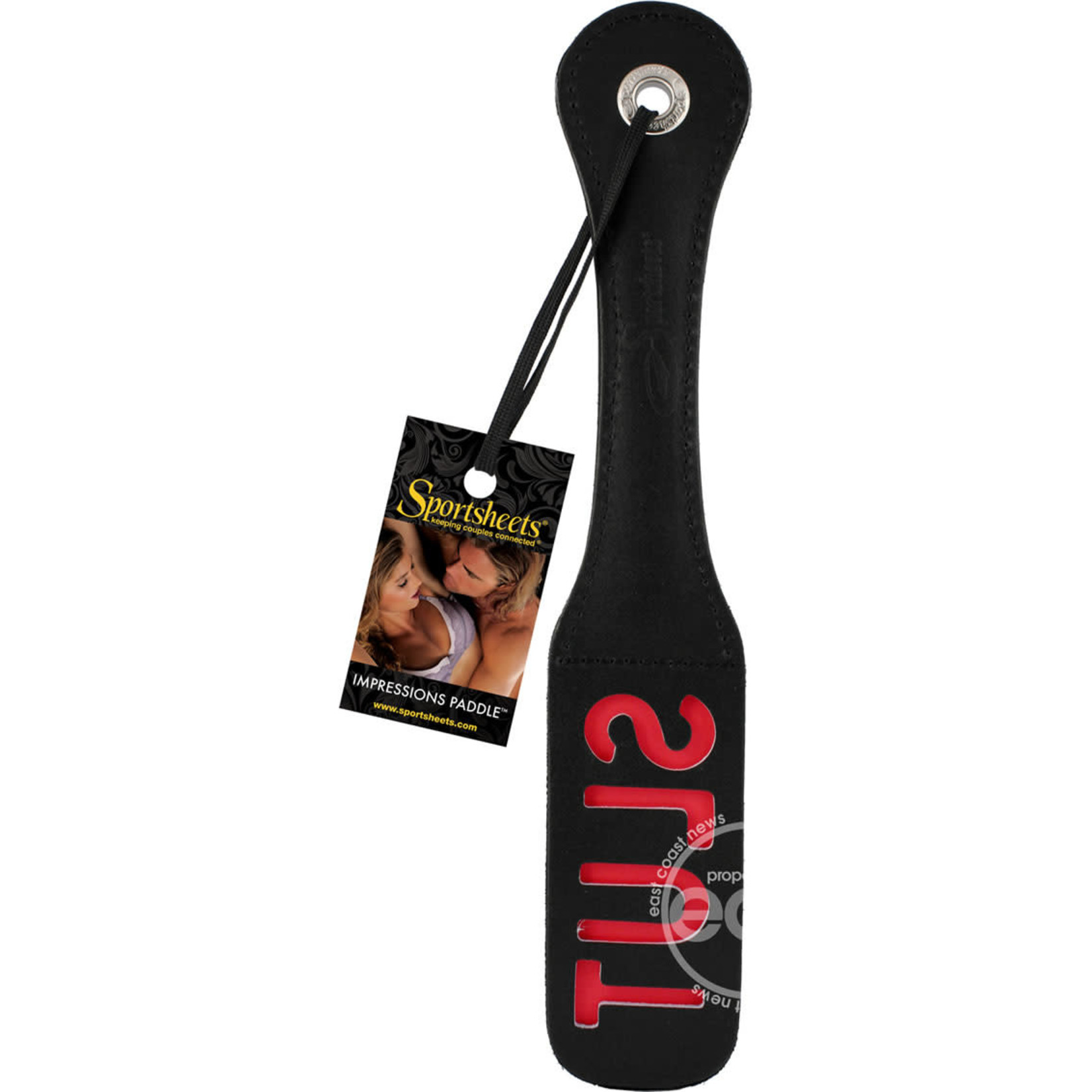 Sportsheets Leather Slut Impression Paddle 12in - Black