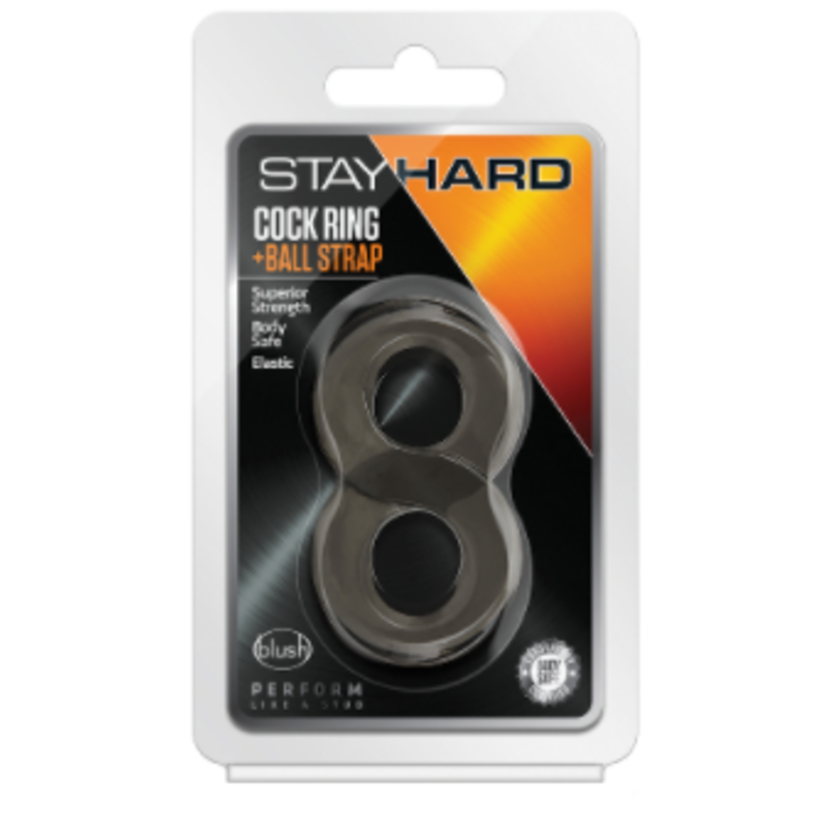 Stay Hard Cock Ring and Ball Strap-Black