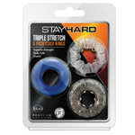 Stay Hard Triple Stretch Cock Rings (3 Pack) - Multiple Colors