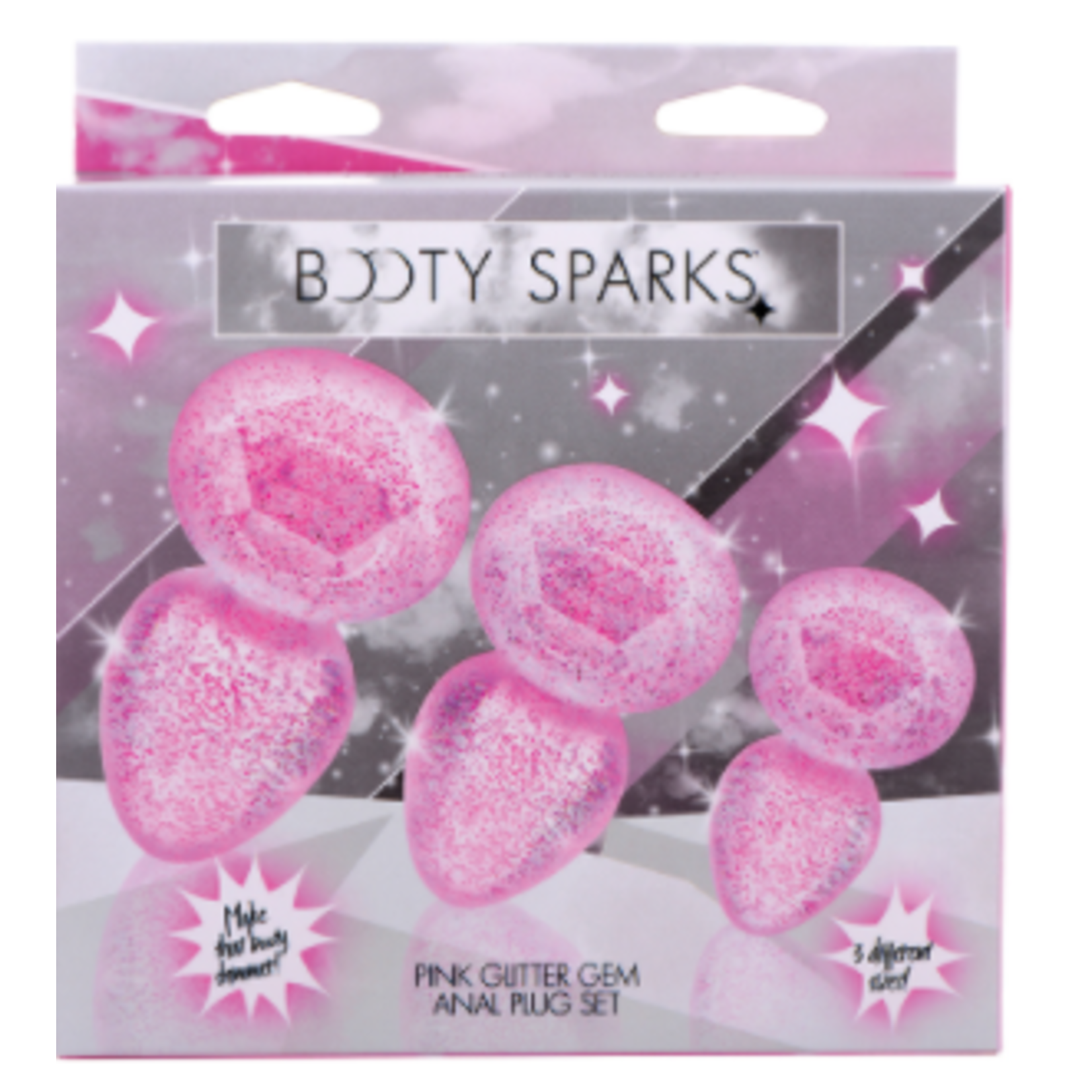 Booty Sparks Glitter Gem Anal Plug Set-Pink