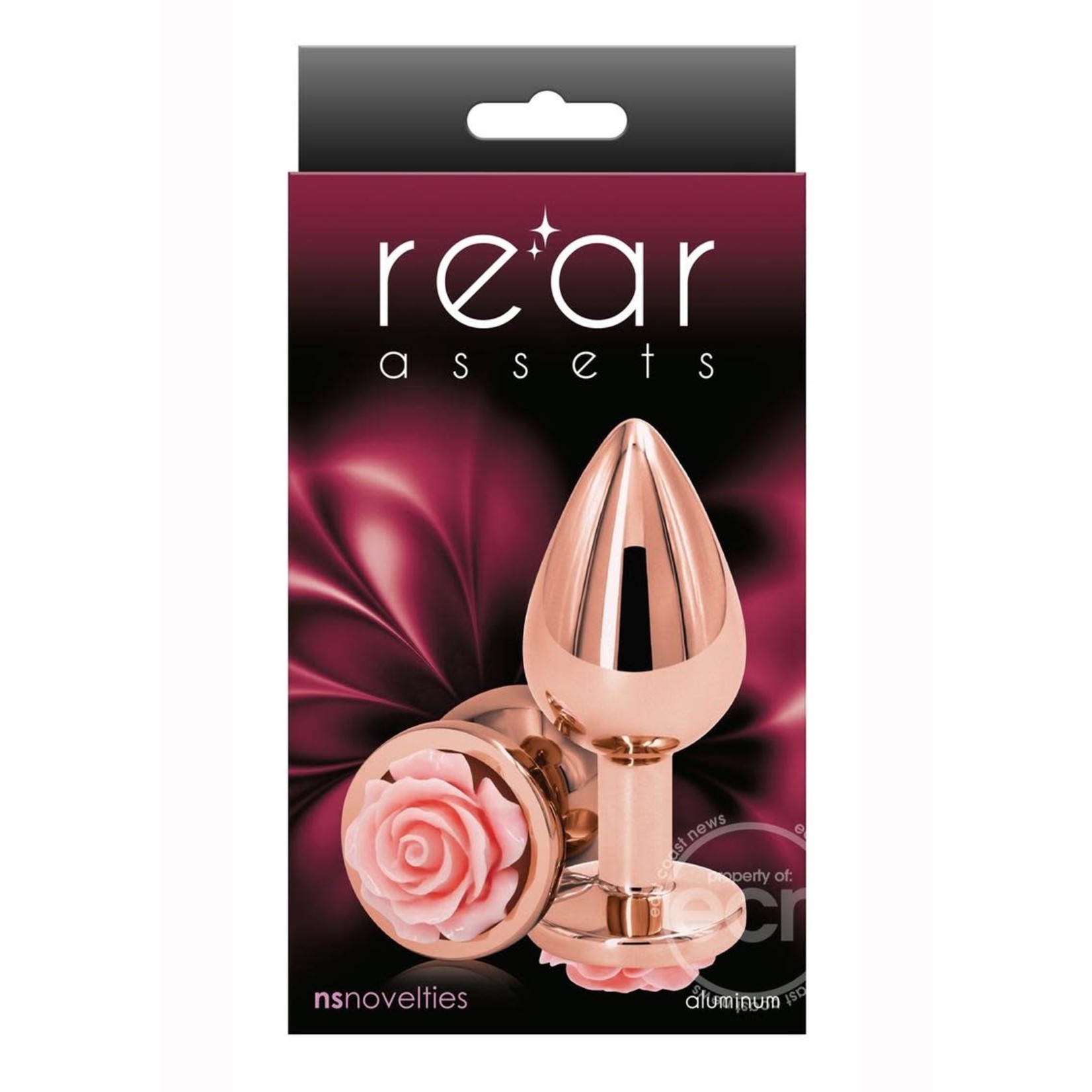 Rear Assets Rose Aluminum Anal Plug Medium Pinkrose Gold Frenzies 1122