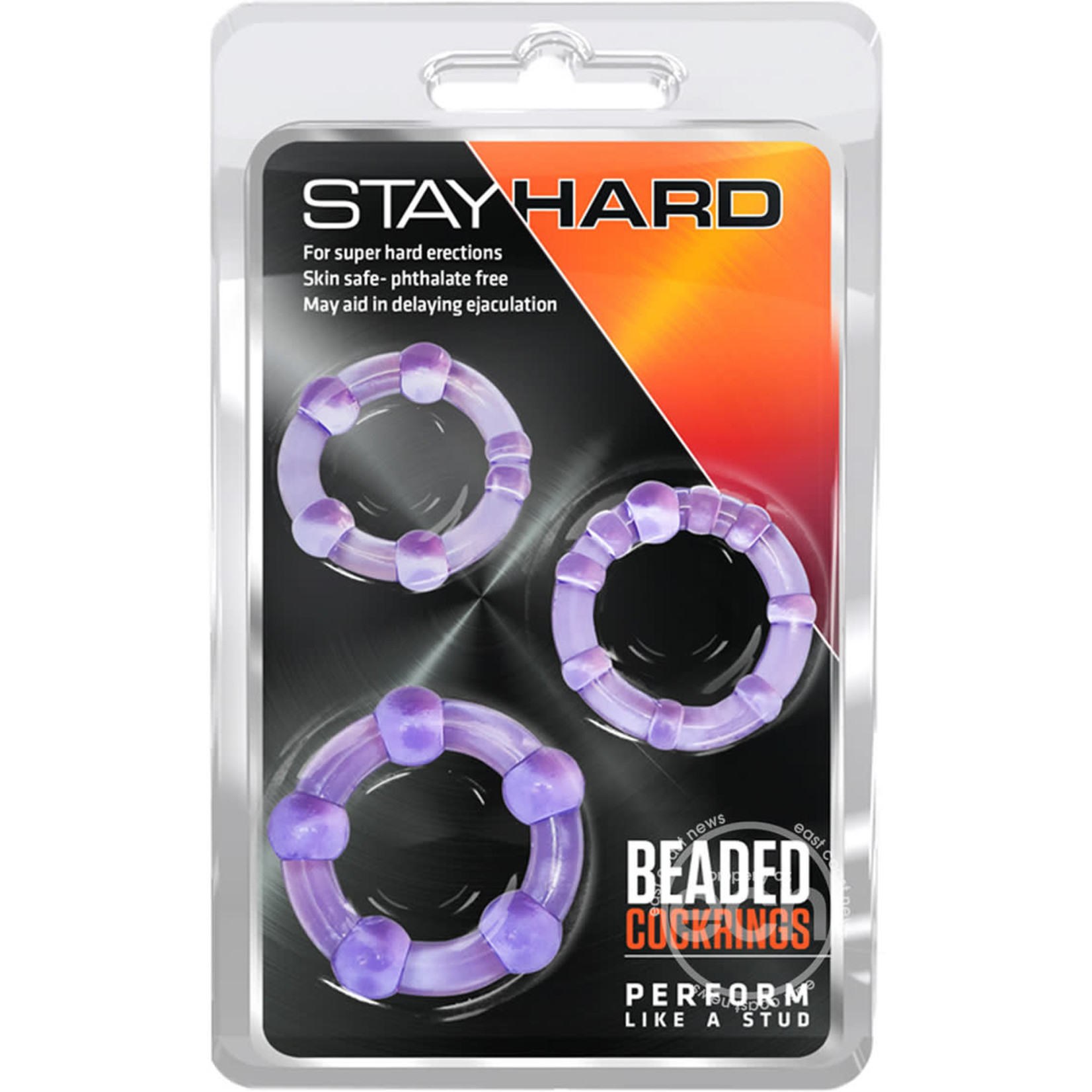 Stay Hard Beaded Cock Rings (3 Sizes) - Purple