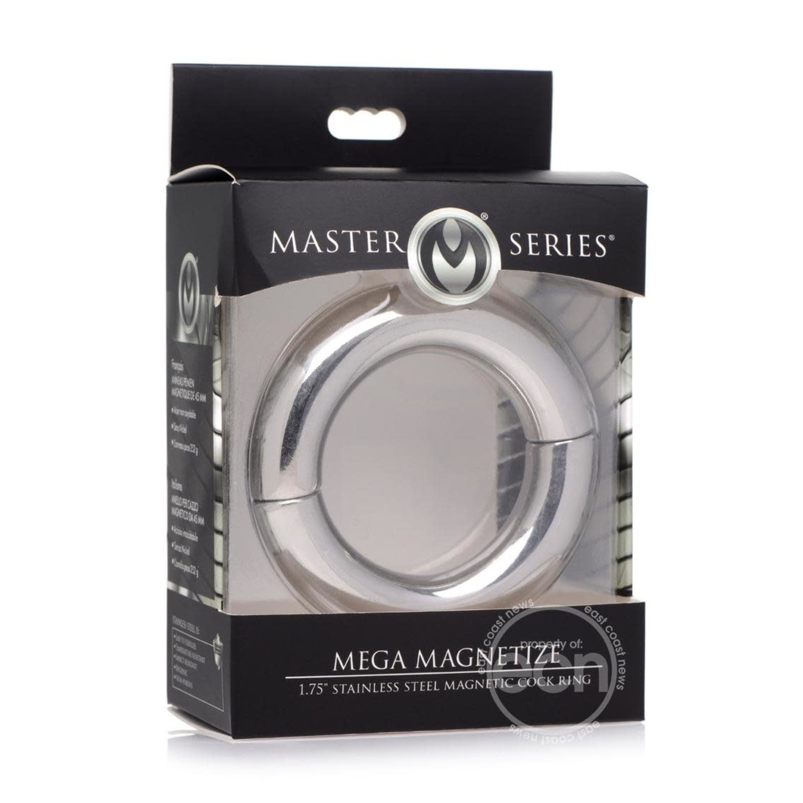 Master Series Mega Magnetize Stainless Steel Cock Ring 1.75in - Silver