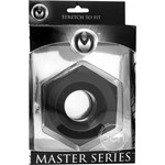 Master Series Hex Heavy Duty Cock Ring & Ball Stretcher - Black