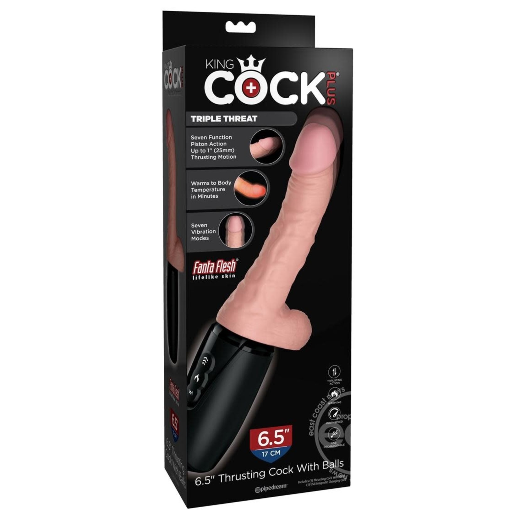 King Cock Plus 6.5" Thrusting Cock With Balls