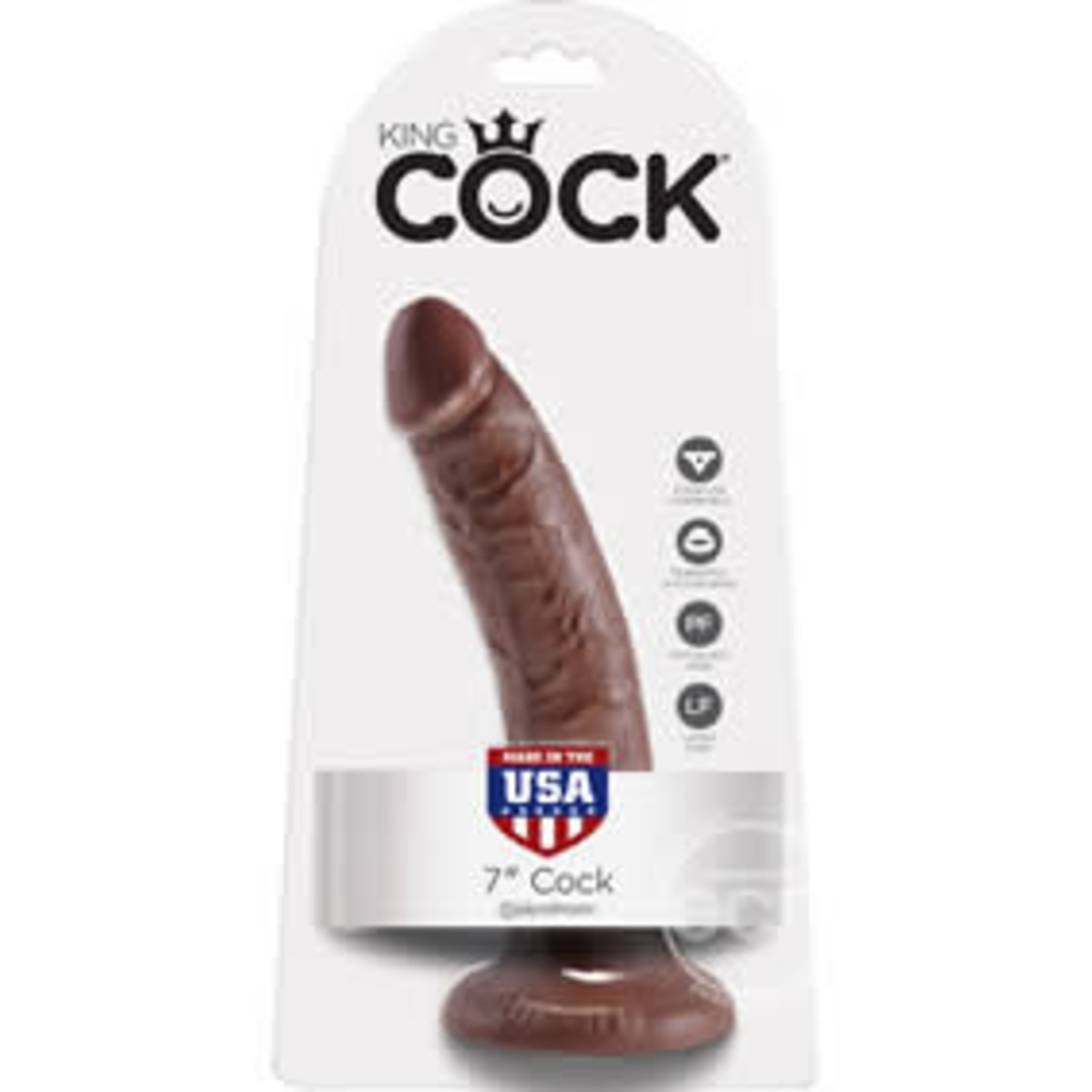 King Cock Dildo 7in - Chocolate