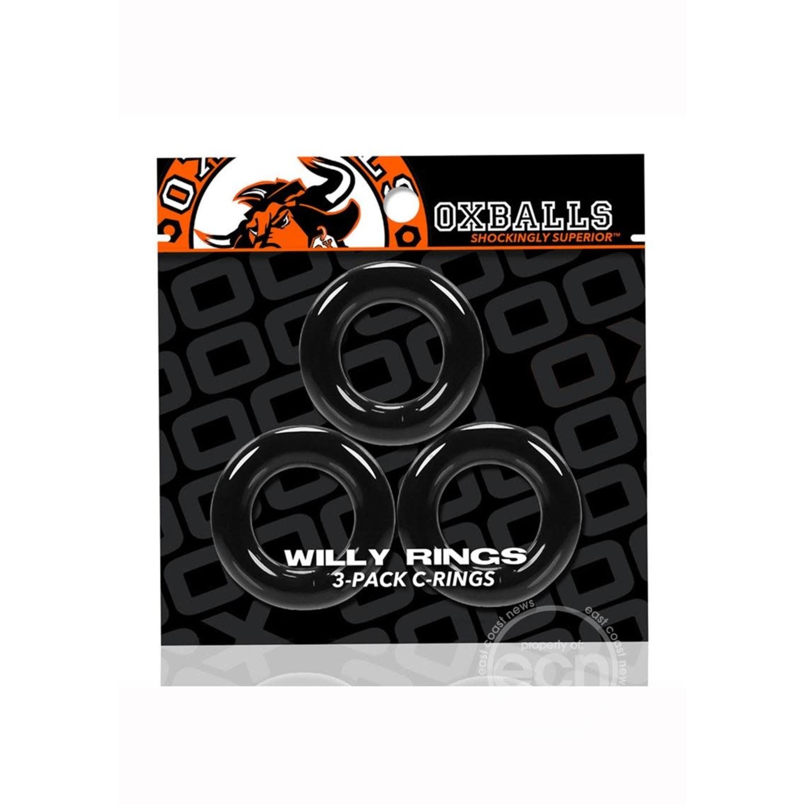 Oxballs Willy Rings Cock Ring (3 Pack) - Black