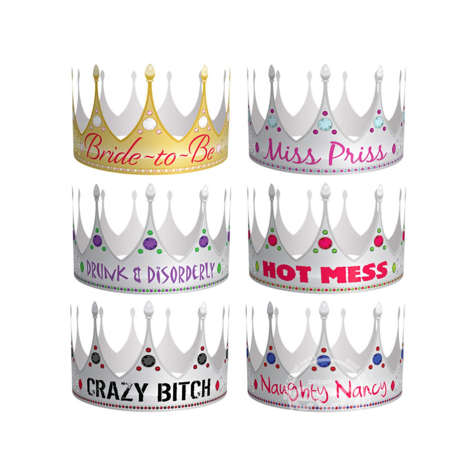 Bride-To-Be's Party Crowns (6 per pack)