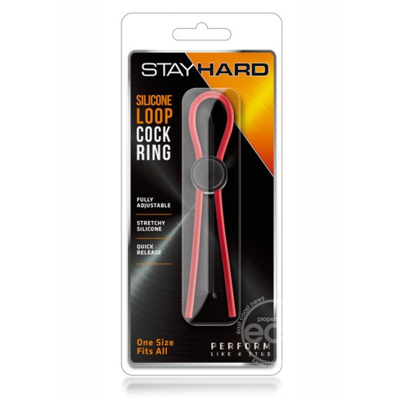 Stay Hard Silicone Loop Cock Ring - Red