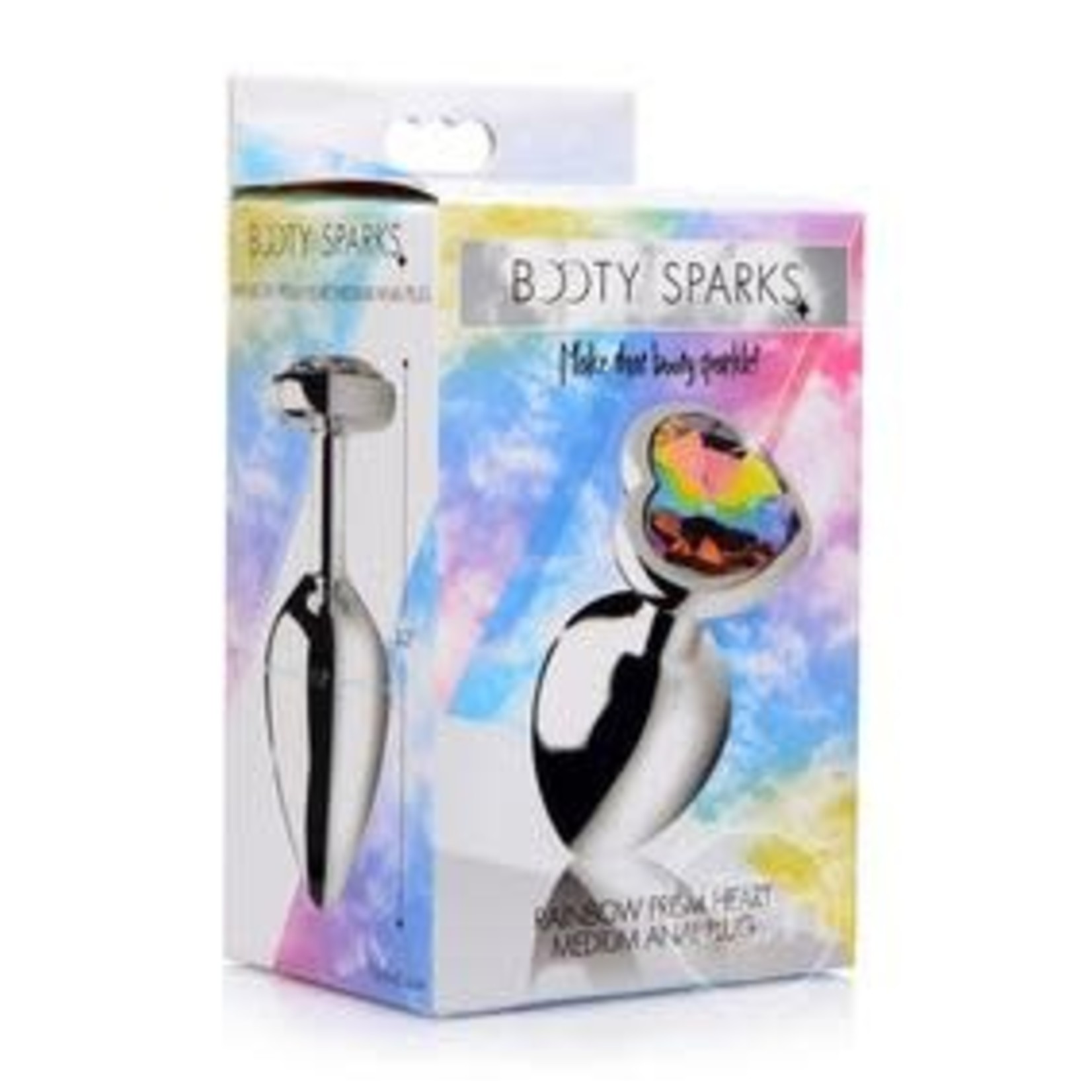 Booty Sparks Rainbow Prism Heart Anal Plug-Medium