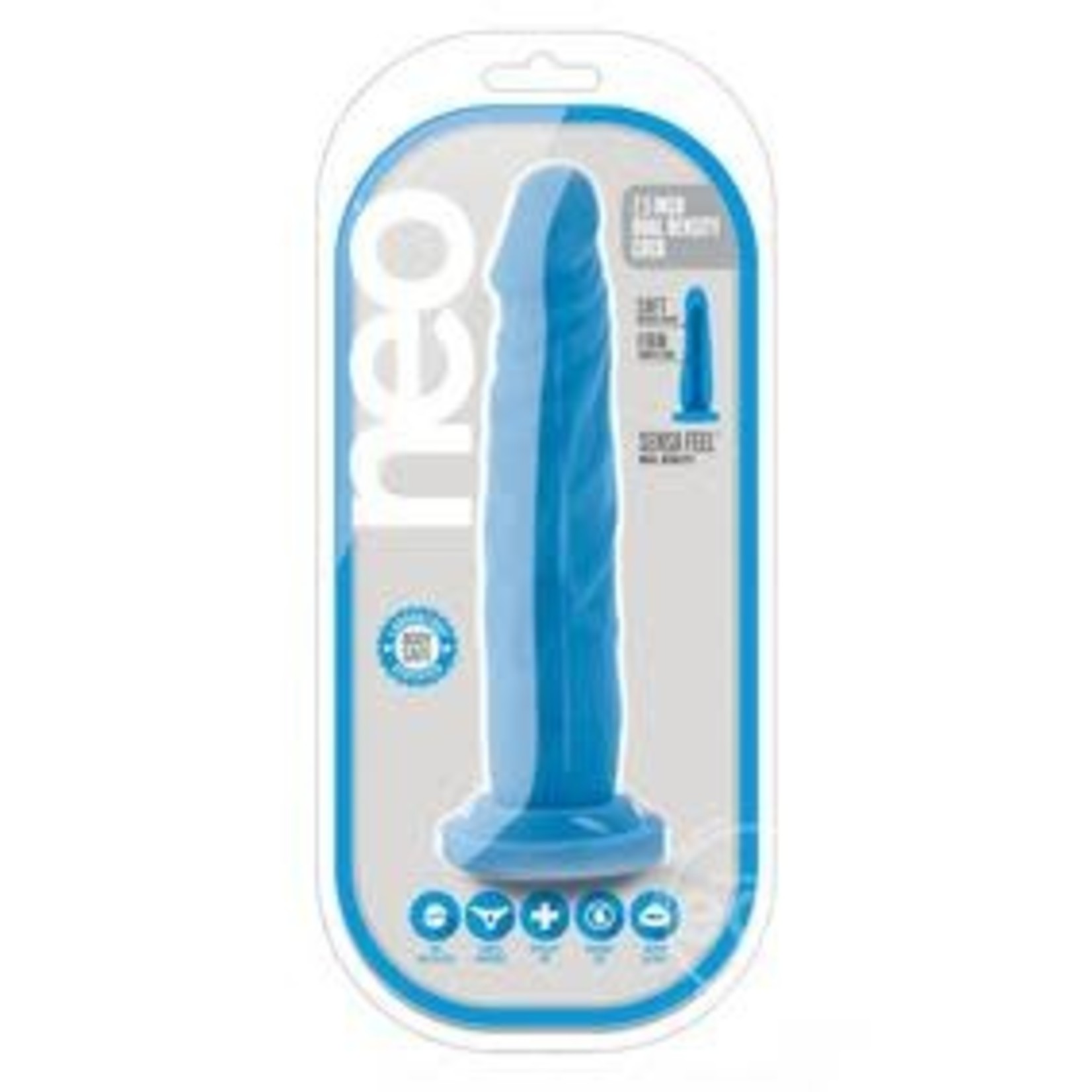 Neo Dual Density Cock 7.5in - Neon Blue