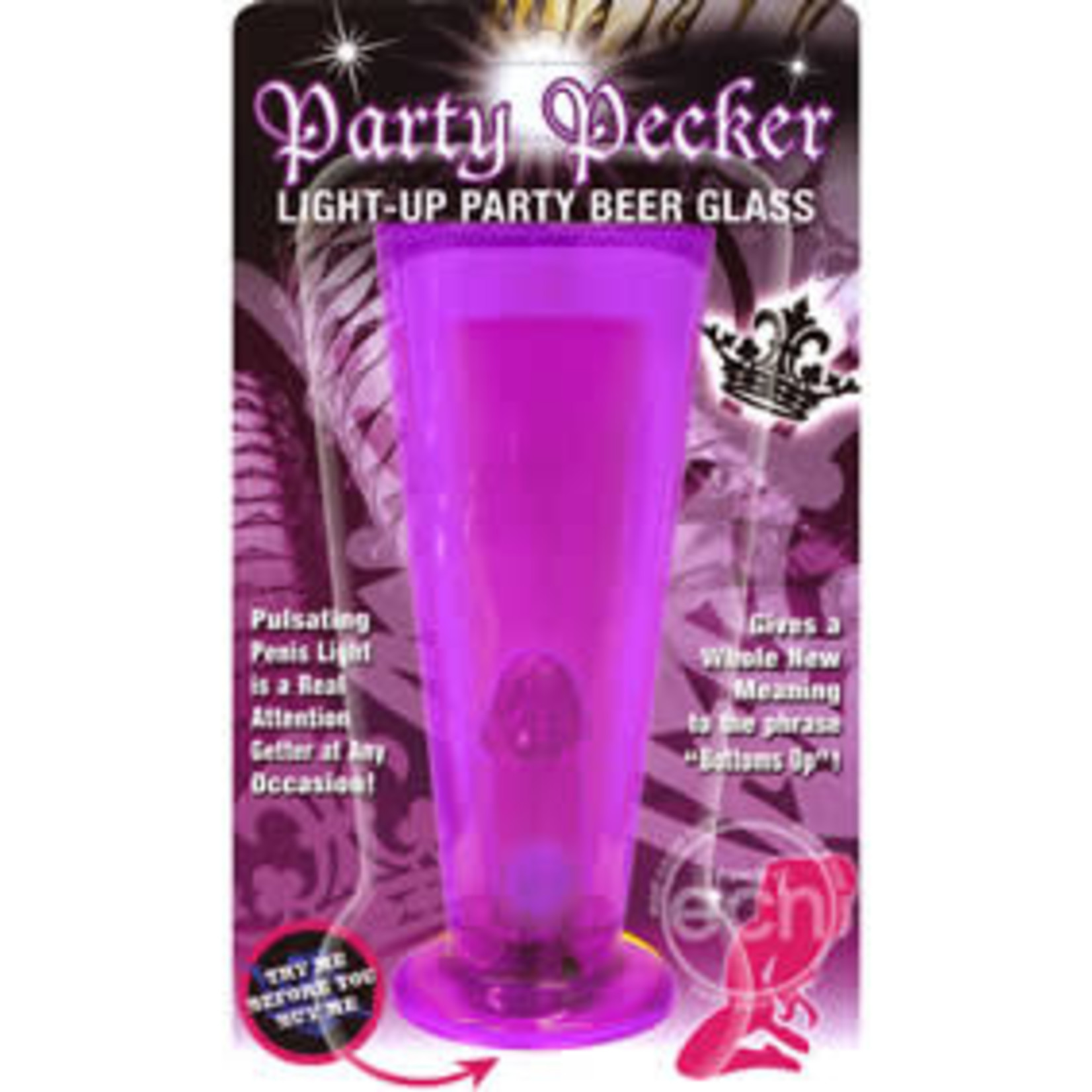 Party Pecker Light Up Party Beer Glass Purple