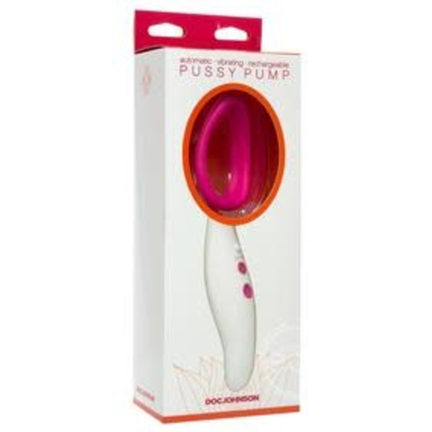 Automatic Vibrating Rechargeable Silicone Pussy Pump - White/Pink