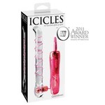 Icicles No 4 Vibrating Glass G-Spot Wand With Remote Control - Clear And Pink