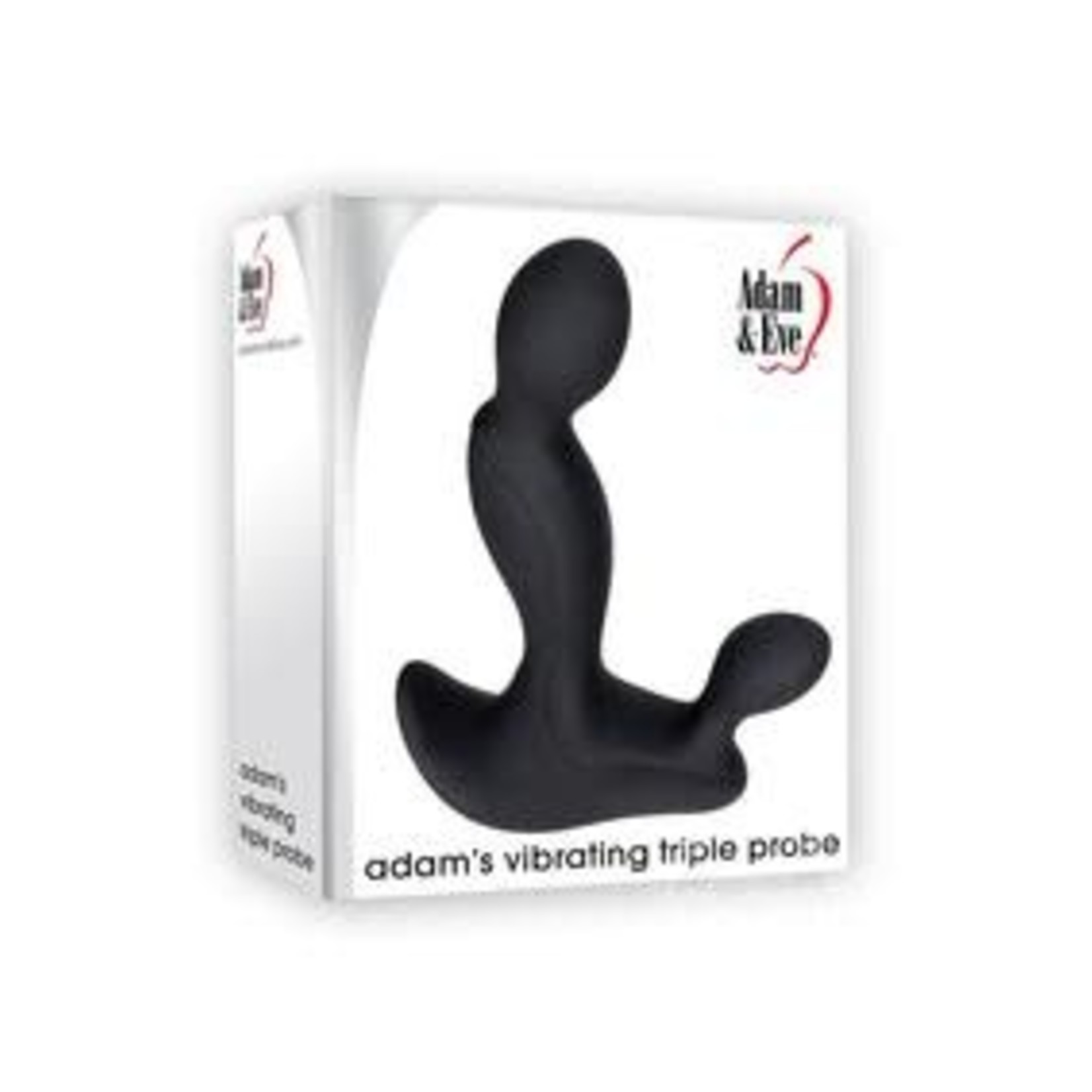 Adam & Eve Adam's Vibrating Triple Probe Rechargeable Silicone Prostate Massager - Black