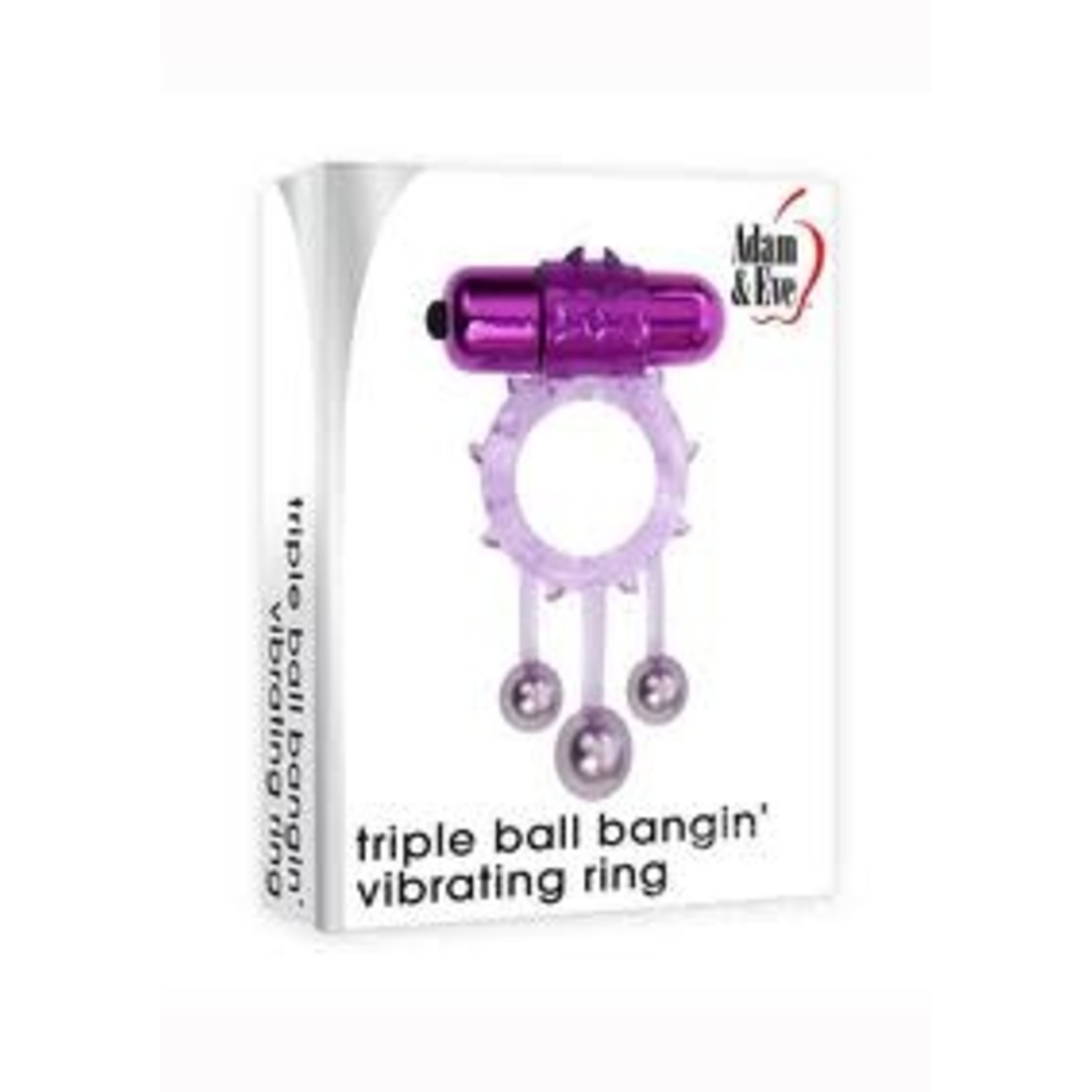Adam & Eve's Triple Ball Bangin' Vibrating Ring - Purple