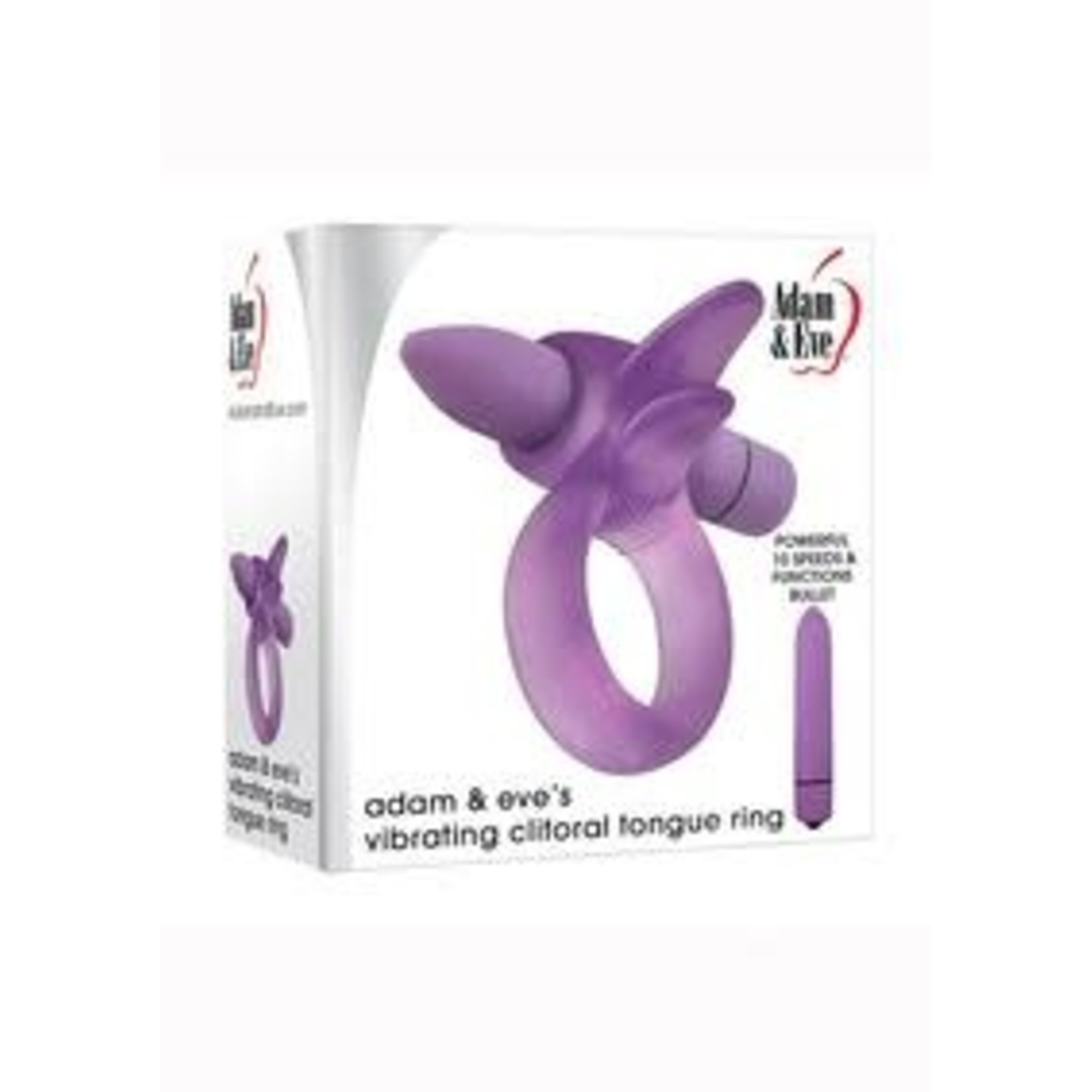 Adam & Eve's Vibrating Clitoral Tongue Ring - Purple