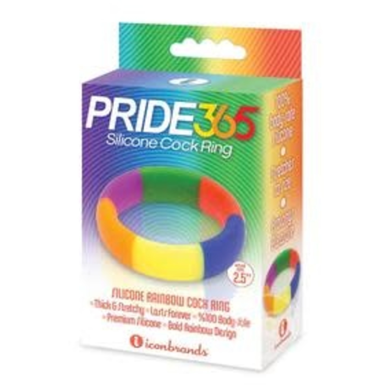 The 9's - Pride 365 Silicone Cock Ring - Rainbow