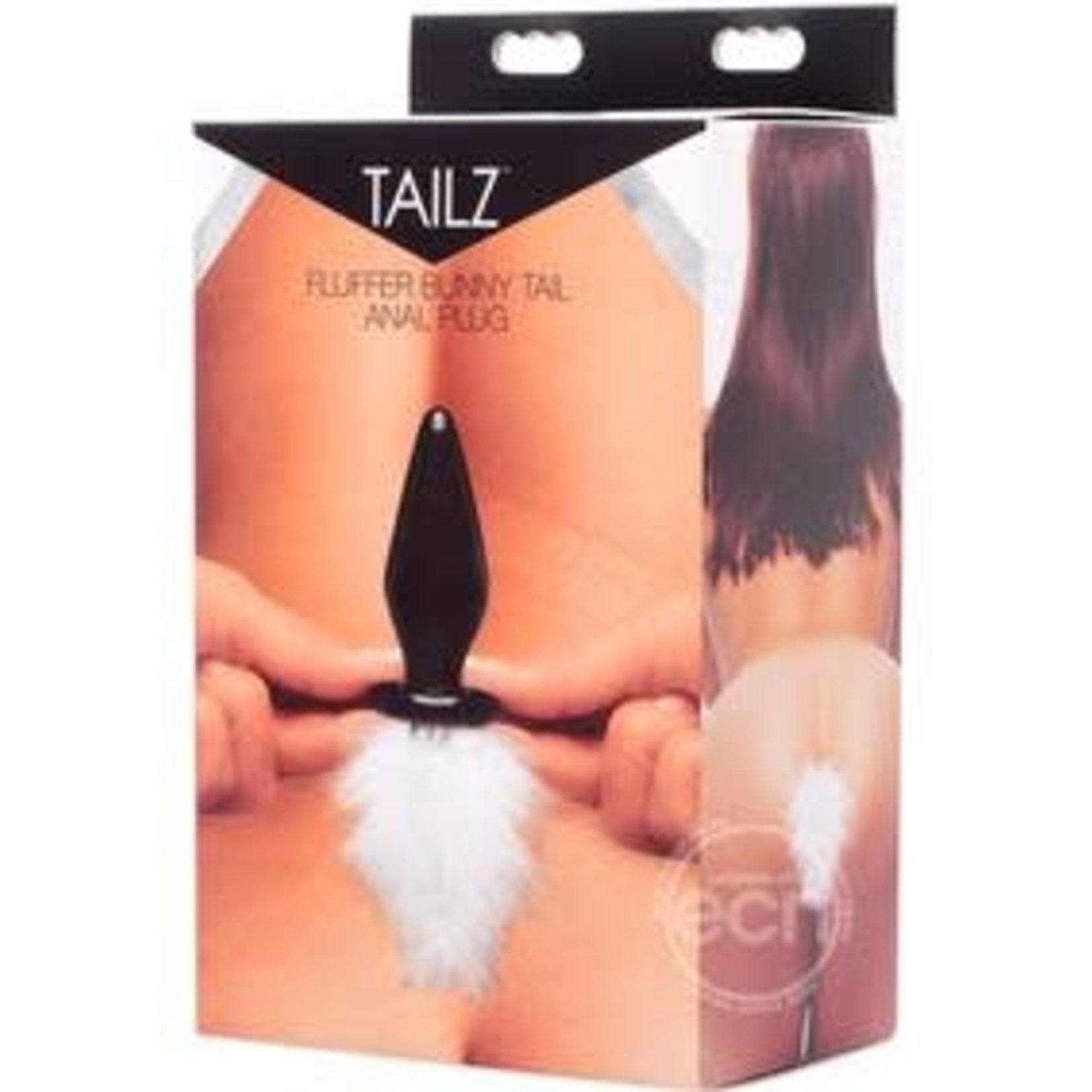 Tailz Fluffer Bunny Tail Glass Anal Plug - White