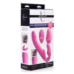Strap U Evoke Ergo Fit Inflatable & Vibrating Silicone Strapless Strap-on with Remote Control - Pink