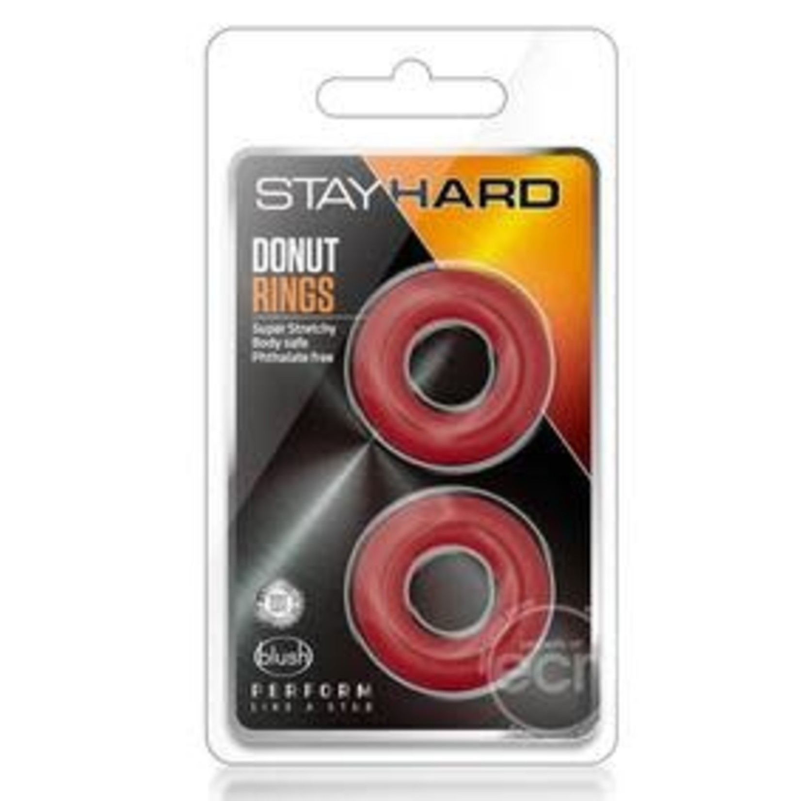 Stay Hard Donut Cock Rings (2 Pack) - Red