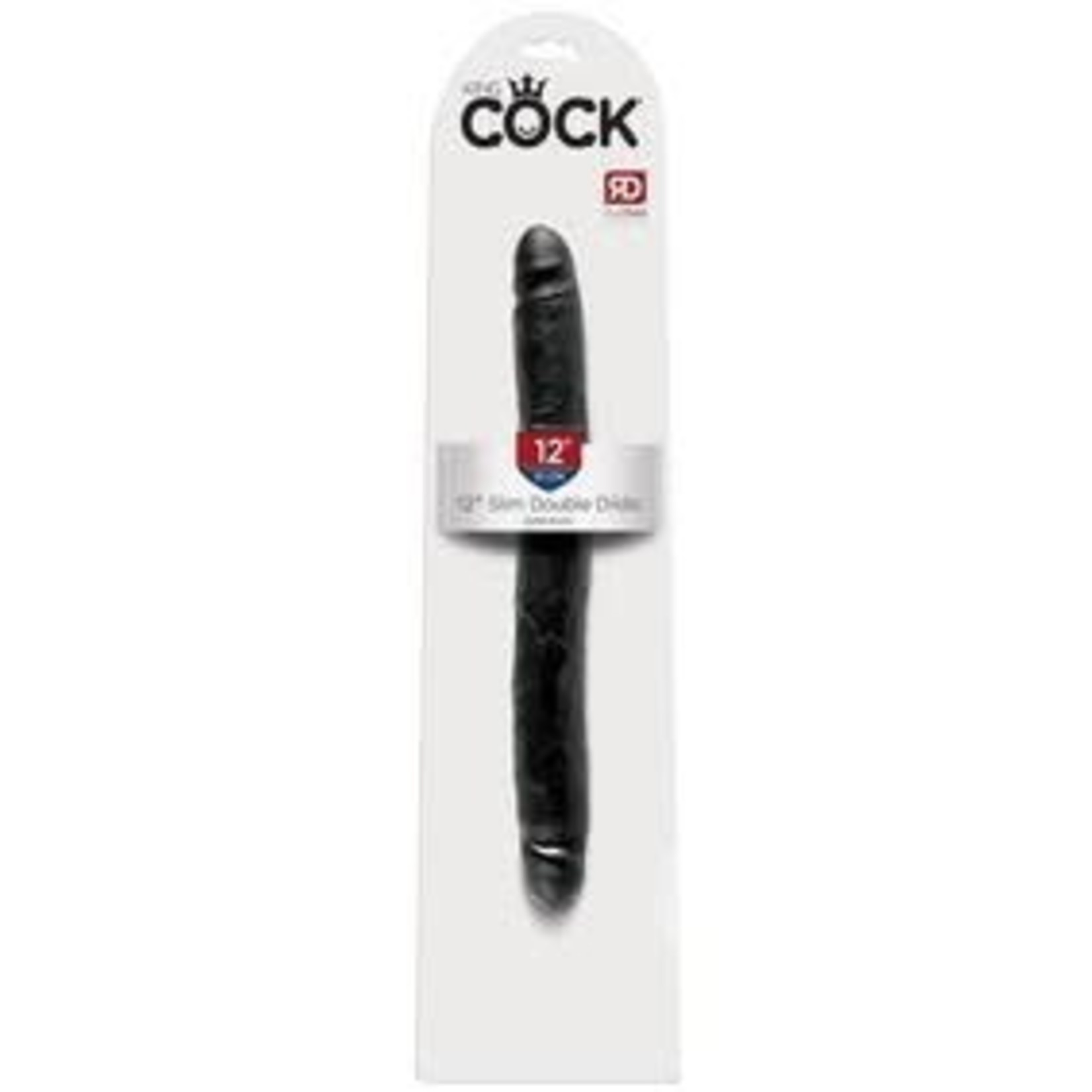 King Cock Slim Double Dildo 12in - Black