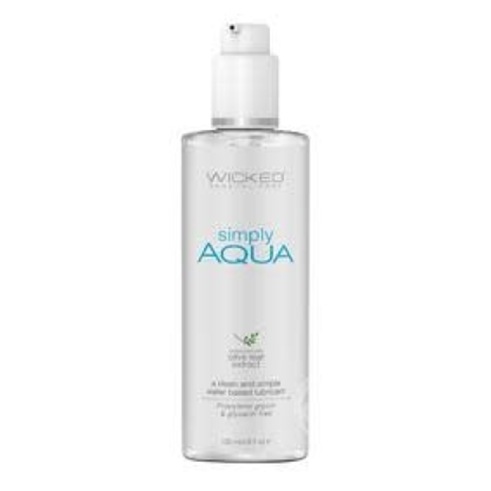 Wicked Simply Aqua Water Based Lubricant With Olive Leaf Extract 4oz