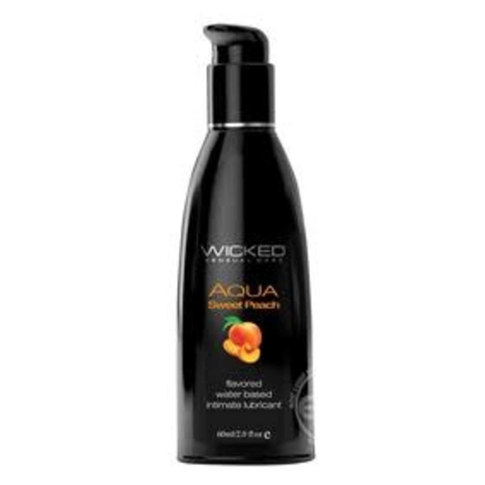 Wicked Aqua Water Based Flavored Lubricant Sweet Peach 2 oz