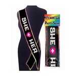 She + Her Party Sash - Black/White