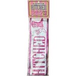 Gettin Hitched Bride Party Sash Glitter White/Pink