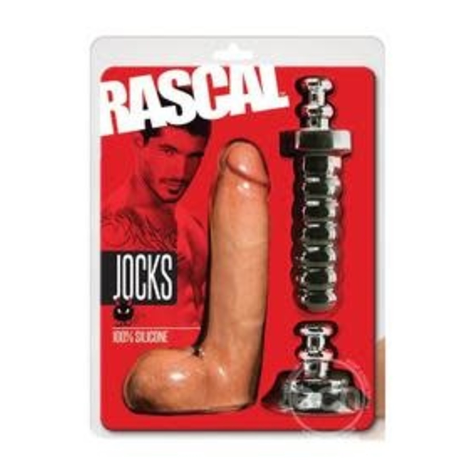 Rascal Jocks Johnny 8 Inch Silicone Dildo with Handle or Suction Cup Base  Flesh
