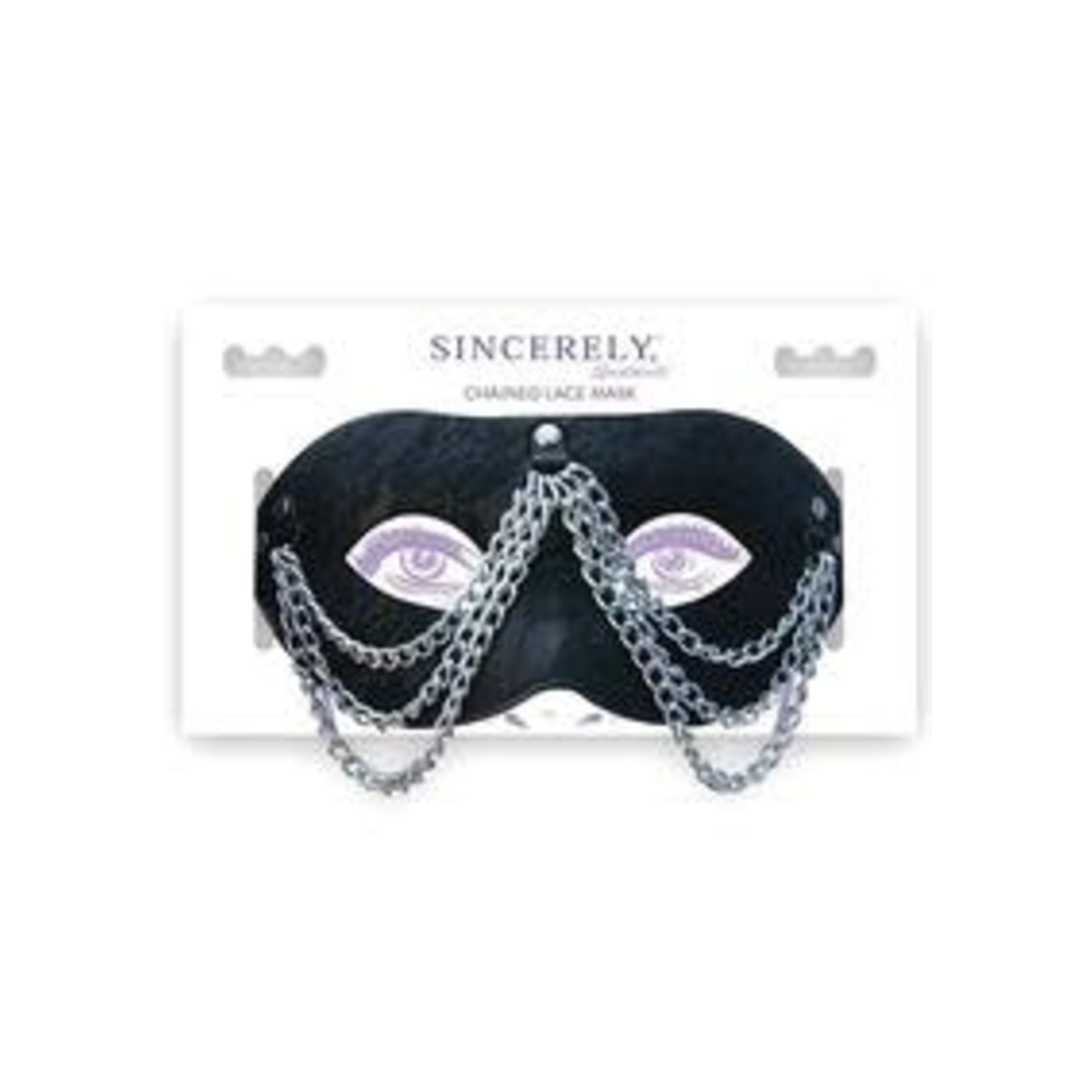 Sincerely Chained Lace Mask - Black