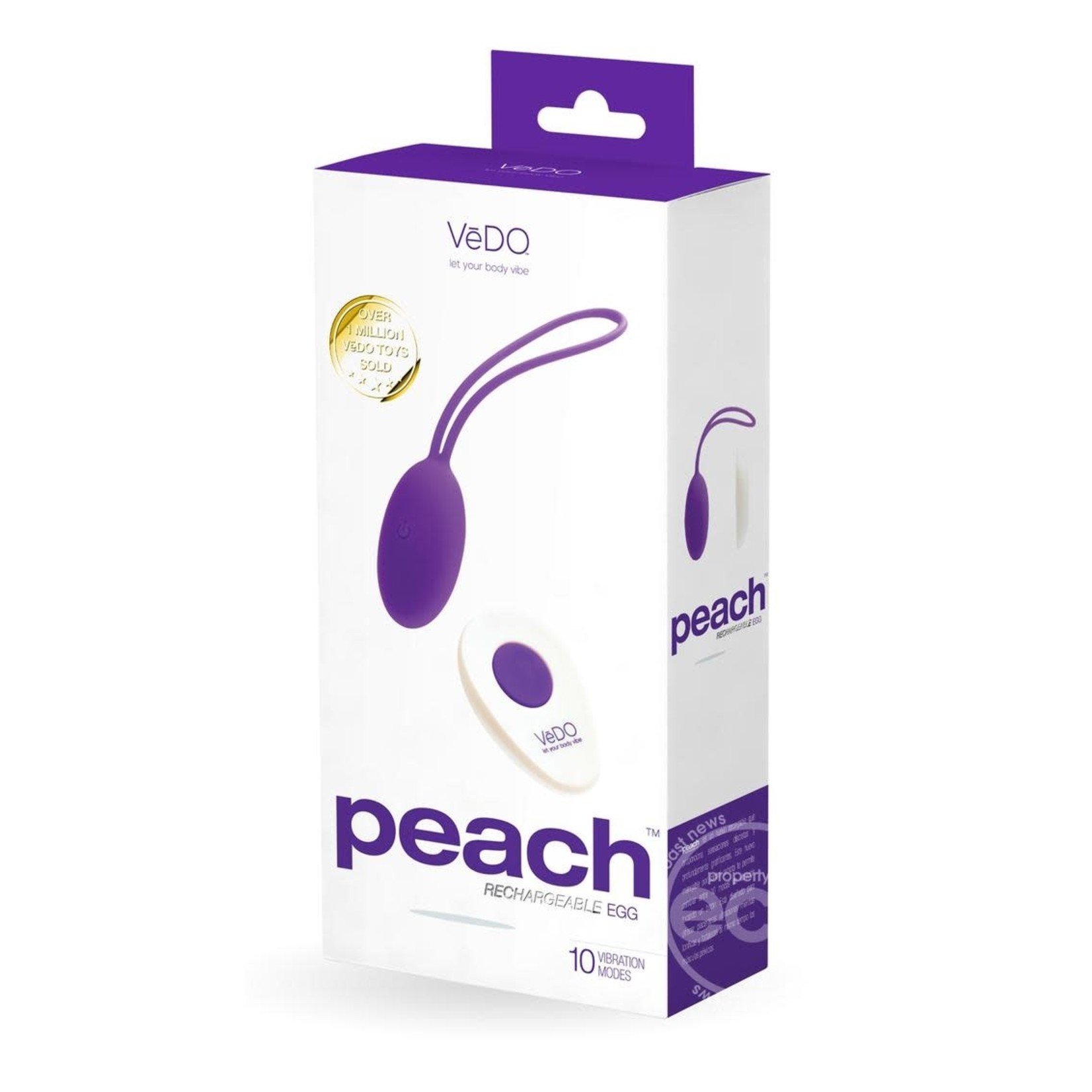 VeDO Peach Rechargeable Silicone Egg Vibrator - Into You Indigo