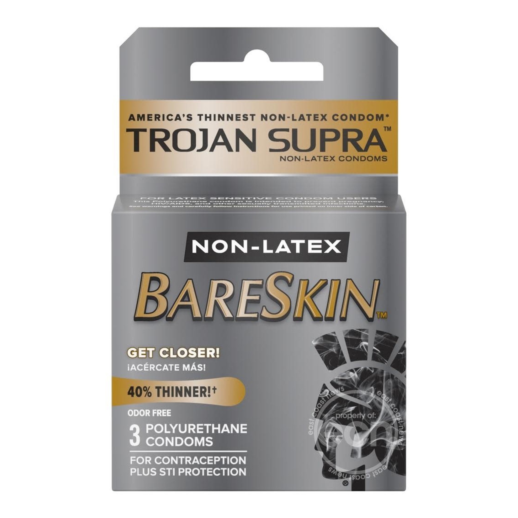 Trojan Condom Supra Microsheer Non Latex Lubricated 3 Pack