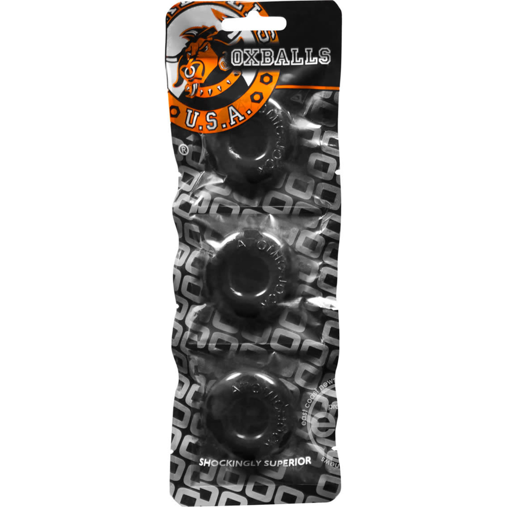 Oxballs Ringer Donut Cock Ring (3 Pack) - Black