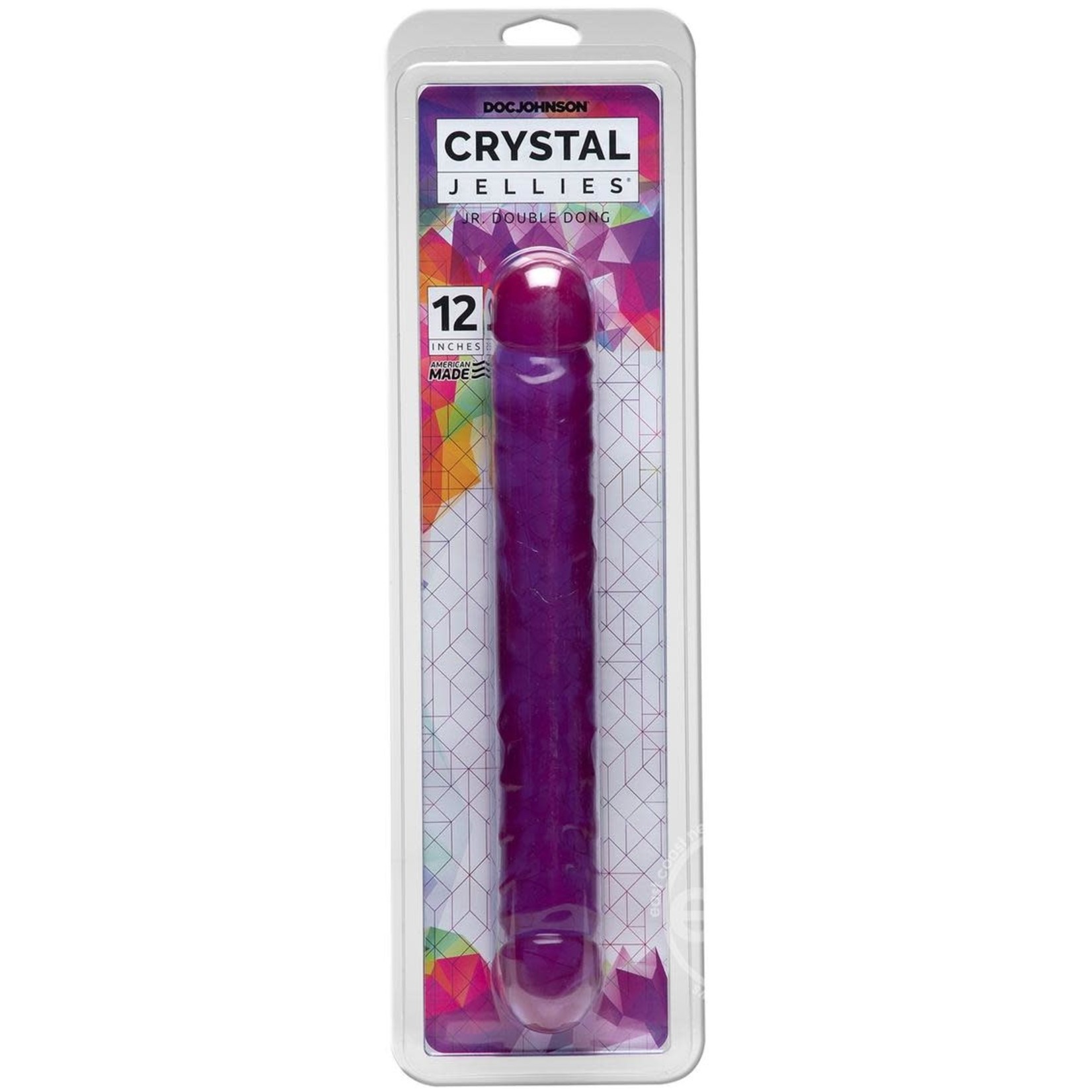 Crystal Jellies Jr. Double Dildo 12in - Purple