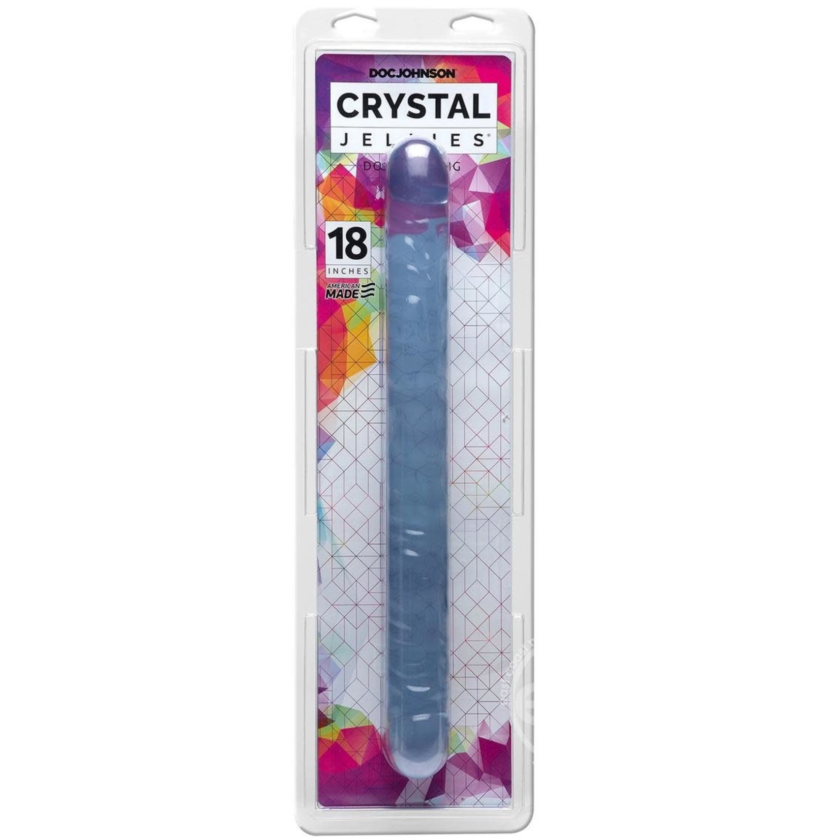 Crystal Jellies Double Dildo 18in - Clear