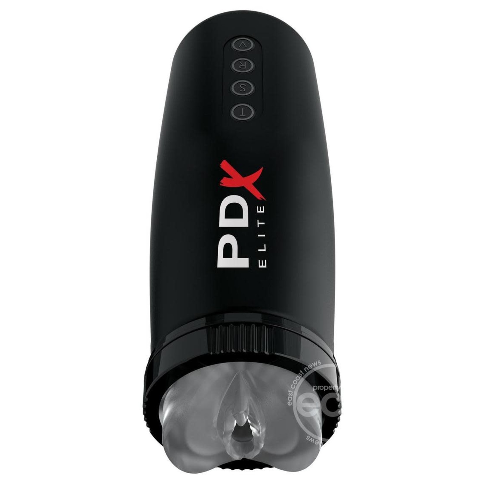 Pipedream Extreme Elite Rechargeable Motorbator 2 Masturbator - Pussy - Clear/Black