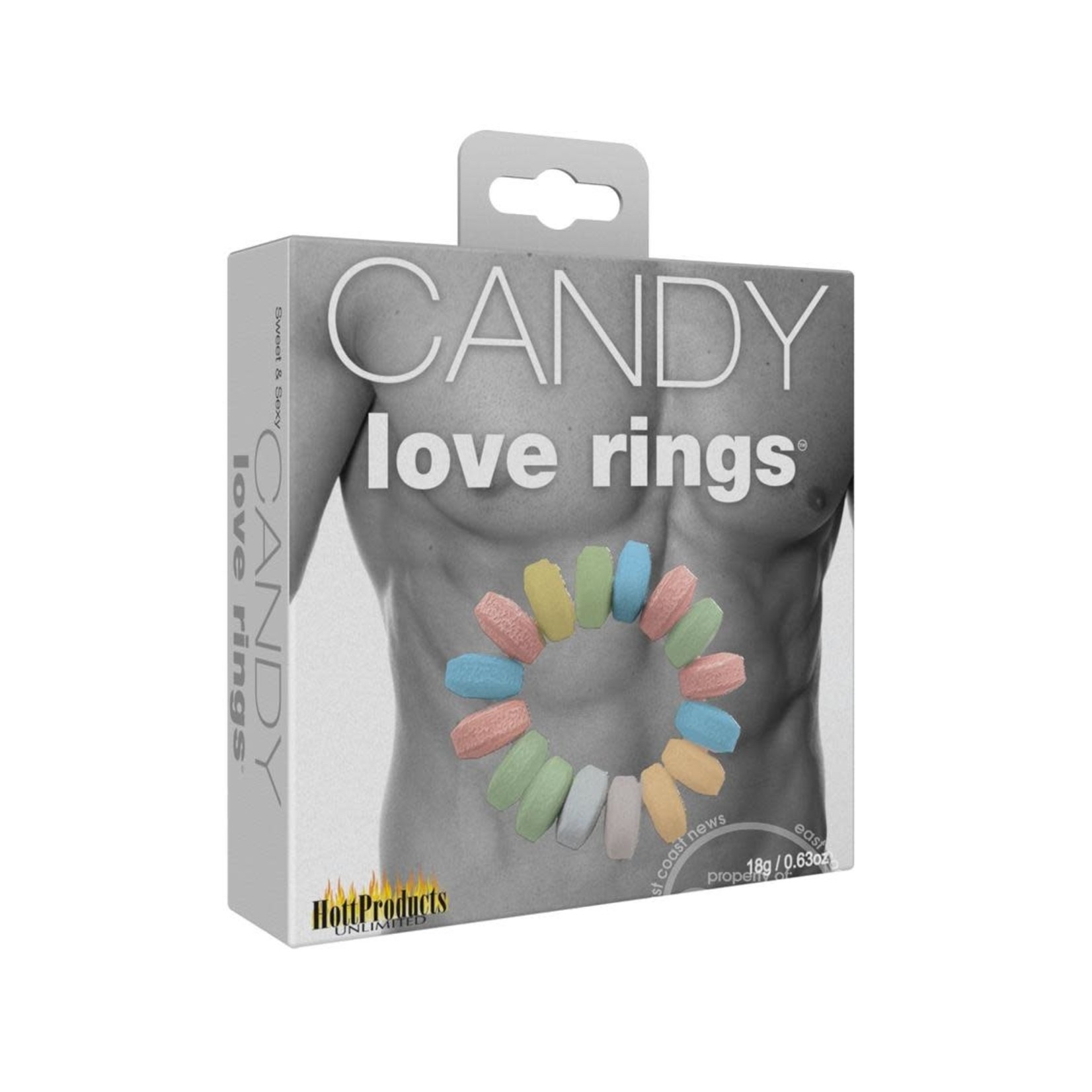 Sweet & Sexy Candy Love Rings 3 Each Per Pack