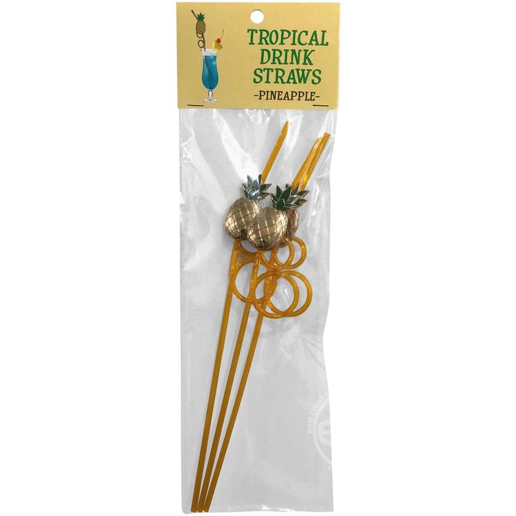 Tropical Drinking Straw - Pineapple (3 Per Pack)