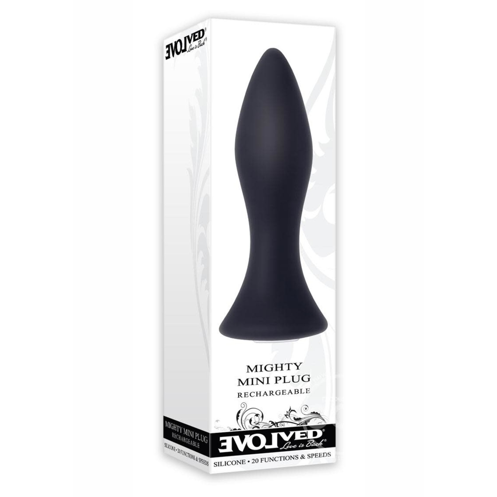 Mighty Mini Rechargeable Silicone Anal Plug With 20 Functions And Speeds - Black