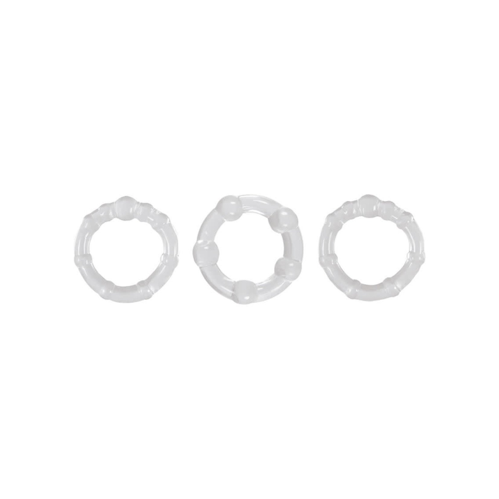 Renegade Super Stretchable Intensity Cock Rings (Set of 3) - Clear